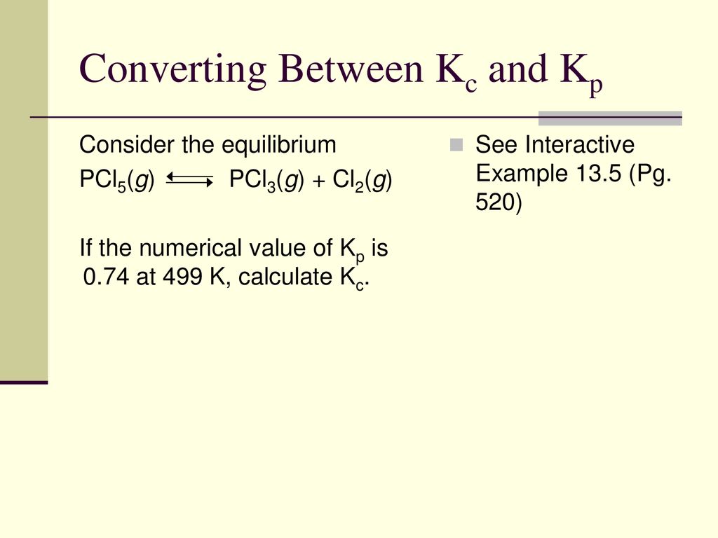 Converting between clearance kp and kc